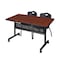 Kobe Rectangle Mobile table, 48" W, 29" H, Laminate Top, Cherry MKFTM4830CH47BK - alternate 1